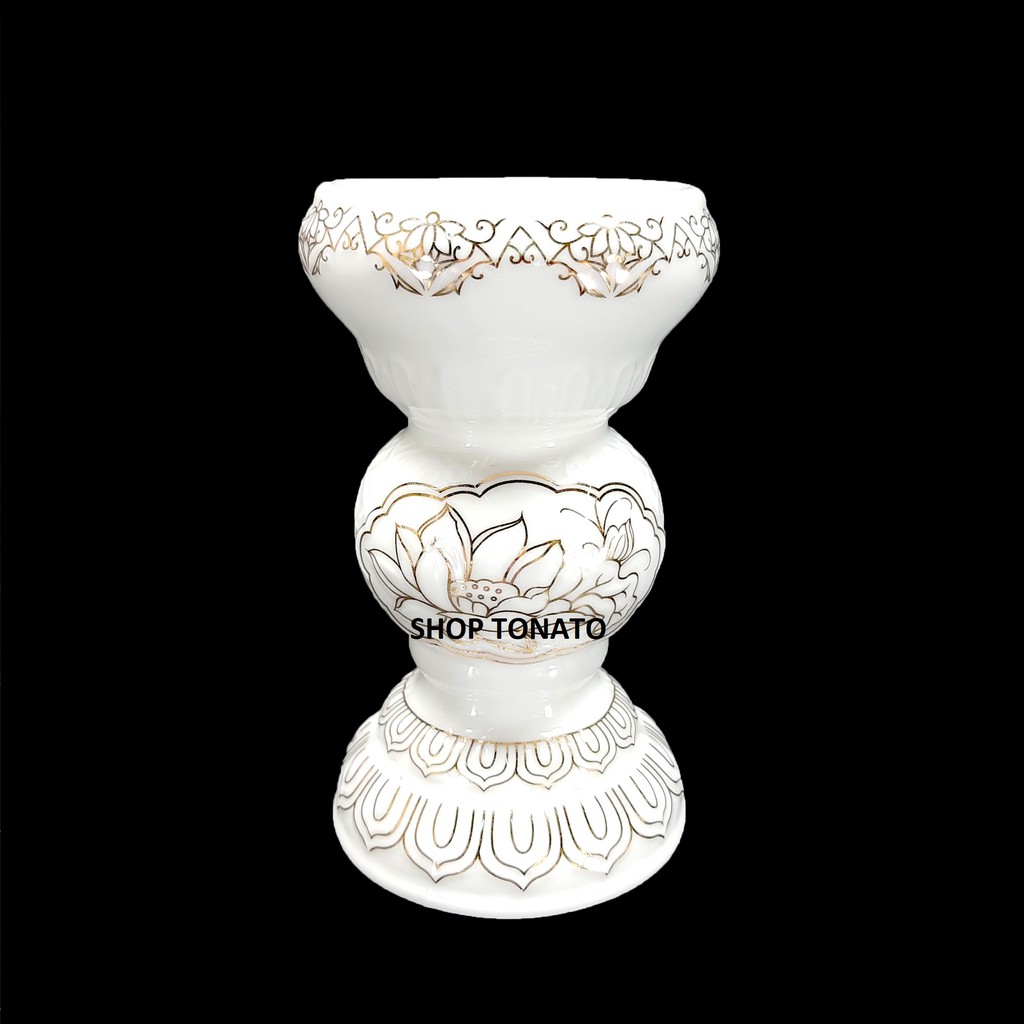 CHUNG ĐÈN CẦY SỨ SEN TRẮNG 163