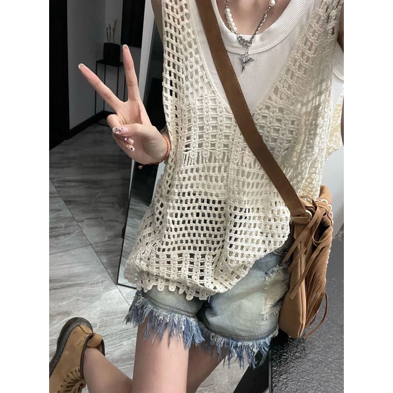 Áo Dệt Kim Sát Nách Thời Trang Mùa Hè Cho Nữ