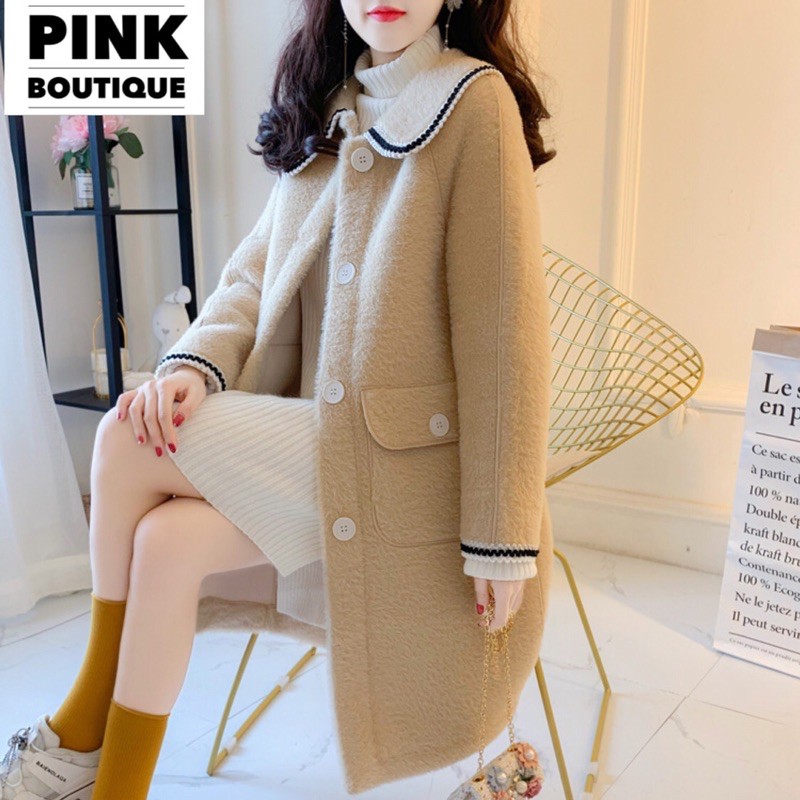 Áo Khoác Dạ Lông Dáng Dài Túi Hộp Hàng Quảng Châu PINKBOU | BigBuy360 - bigbuy360.vn