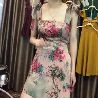 Jum váy hoa buộc dây