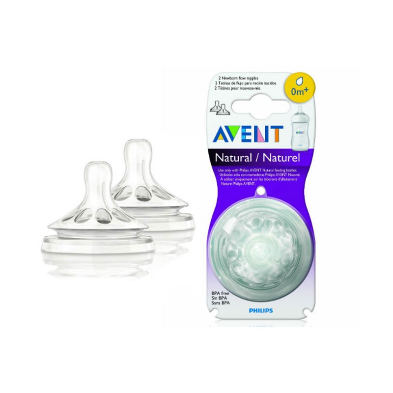 Ty bình sữa Avent Natural set 2 số 2/3/4/5/Y