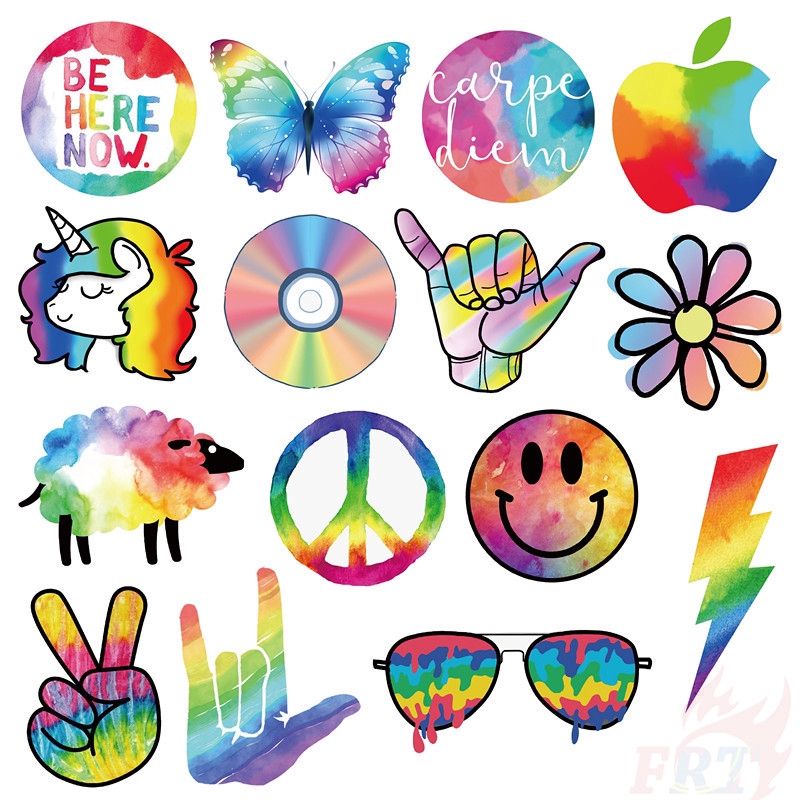 ❉ Hello！Let's Rainbow Series 03 Colorful Life Stickers ❉ 50Pcs/Set DIY Fashion Mixed Luggage Laptop Skateboard Decals Doodle Stickers