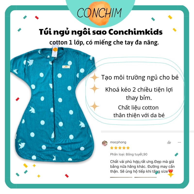 (NEW) Túi ngủ ngôi sao cho bé Conchimkids(mặc hè,nằm điều hoà)