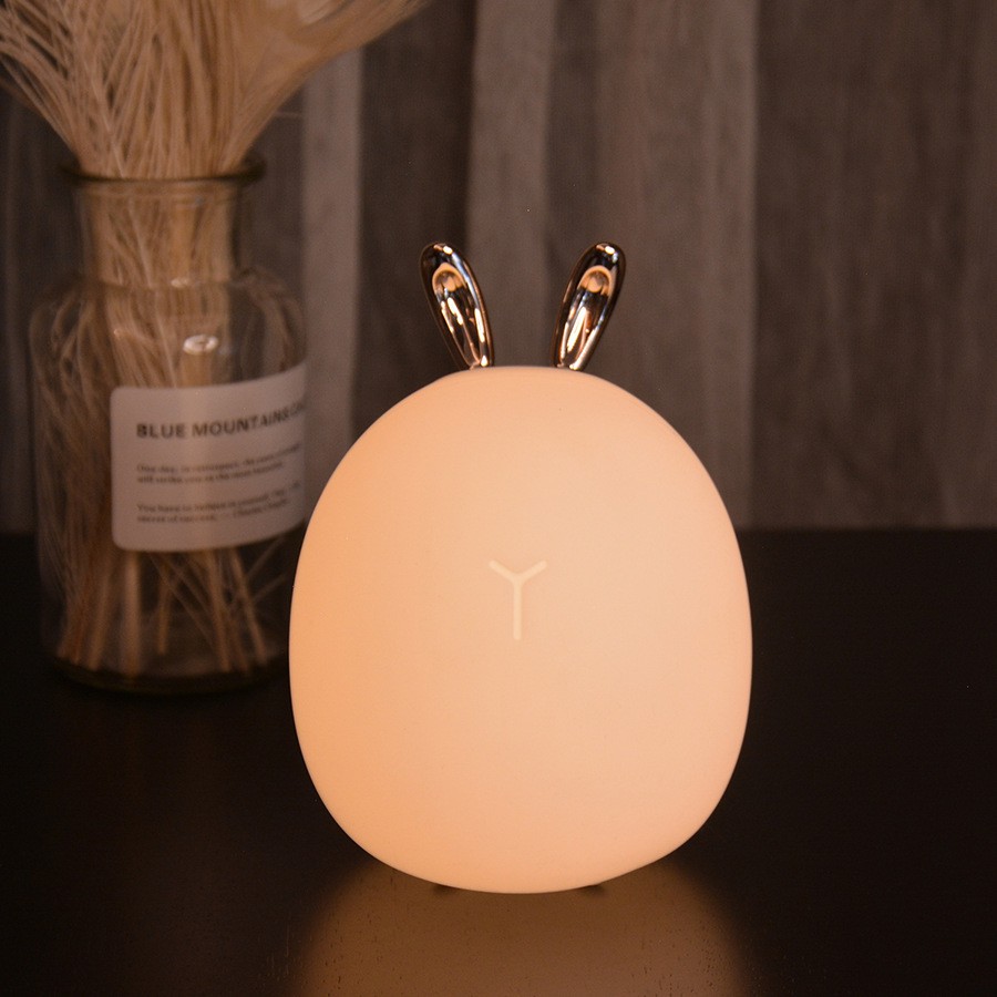 Đèn ngủ cảm ứng hình tai hươu Silicon USB ✅  Đèn ngủ để bàn hình thú ✅ Phát sáng 3 cấp độ  Quà tặng đáng yêu