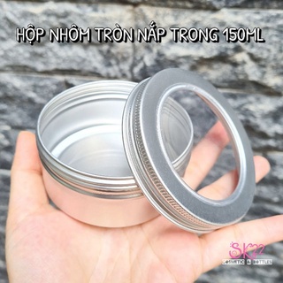 🍬HỘP NHÔM TRÒN NẮP TRONG 150ML (nến thơm, gia vị)🍬