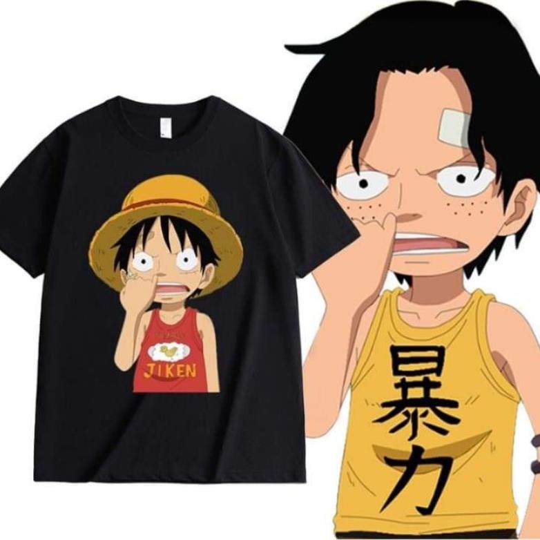 Áo Thun Tay Đen One Piece ( Luffy, Zoro, Ace, Law,...) Cá Tính Hot Nhất Hiện Nay