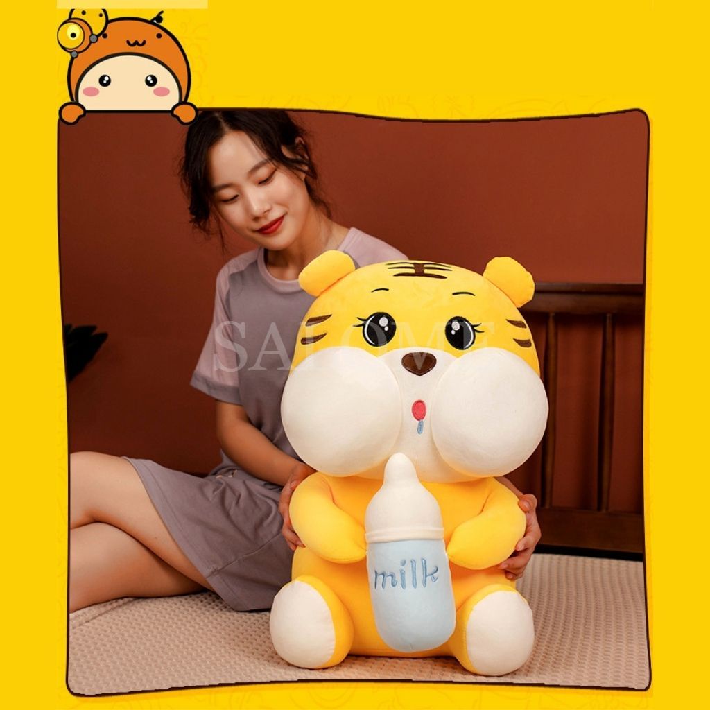 Gấu Bông Con Hổ Ôm Bình Sữa Cute  Siêu To Khổng Lồ, Hổ Milk Cao Cấp, Gấu Bông- Qùa Tặng, Con Cọp Bông