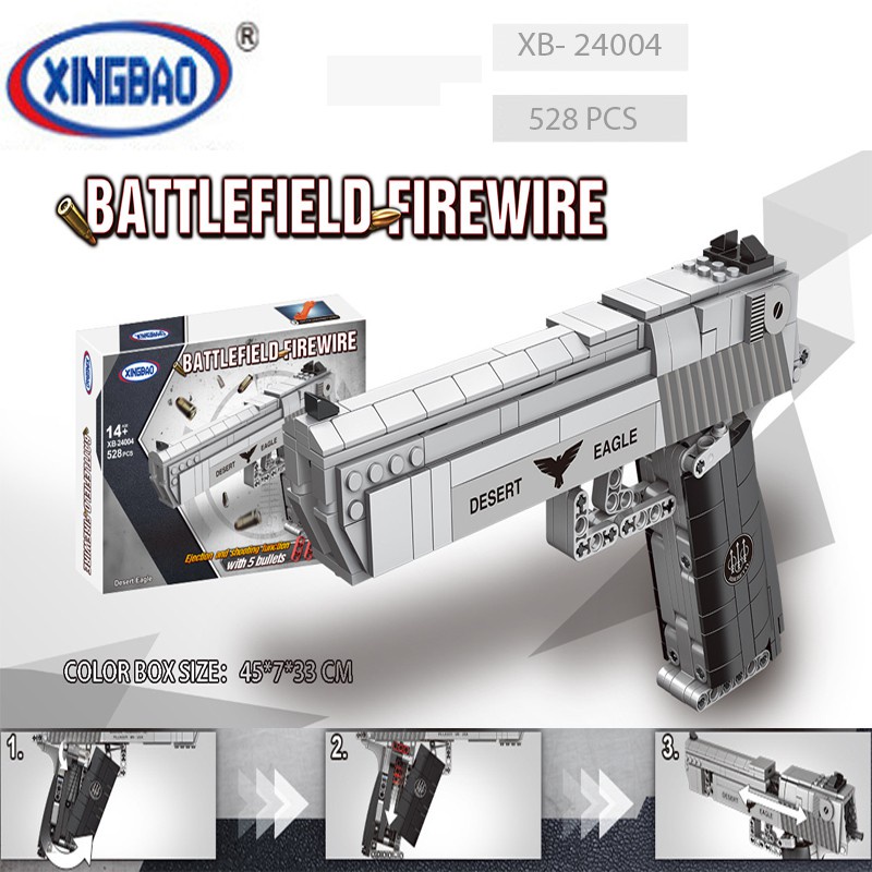 Đồ Chơi Lắp Ghép Mô Hình Súng Lục DESERTEAGLE Block PUBG 24004 Với 528 Mảnh