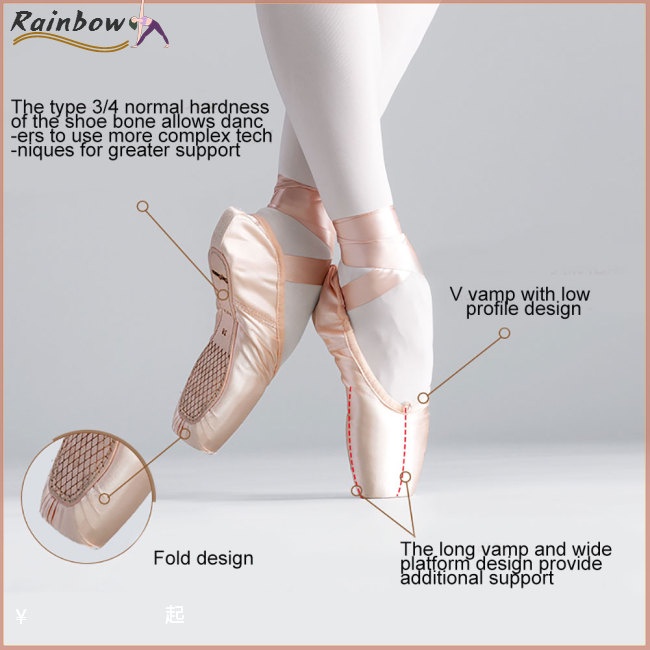 Giày Múa Ba Lê Chuyên Nghiệp Phối Dây Ruy Băng Dễ Thương Cho Nữ