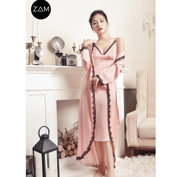 Choàng ngủ satin ZAM Luxury - CHD - choàng ngủ dài trơn