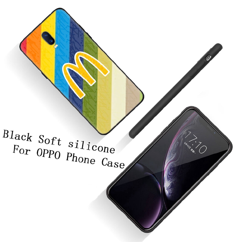 Ốp điện thoại silicon mềm đen hình McDonalds cho OPPO F11 R17 Pro F1Plus A9 R9 R9S R15 A1K A5 A9 2020