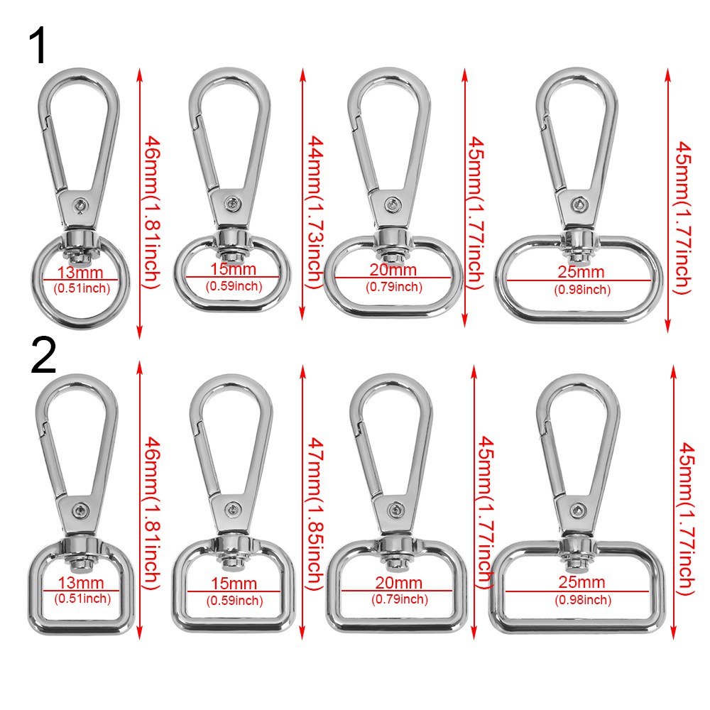 FUTURE 5pcs Metal Lobster Clasp Jewelry Making Collar Carabiner Snap Bags Strap Buckles Hardware DIY KeyChain Bag Part Accessories Split Ring Hook/Multicolor