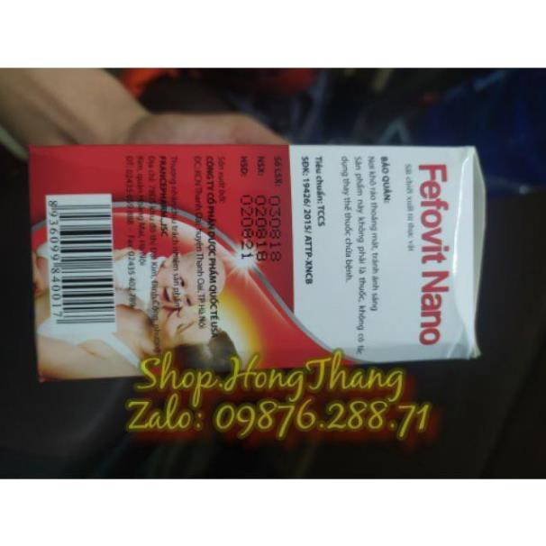 Fefovit Nano Bổ Sung Sắt, Tăng Cường Lưu Thông Máu Cho Phụ Nữ Mang Thai Hộp 100 viên