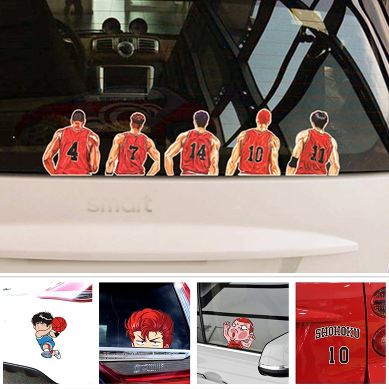 Sticker Hoạt Hình SLAM DUNK Sakuragi Hanamichi Kaede Rukawa Dán Kính Chắn Gió Xe Hơi / Xe Máy / Laptop