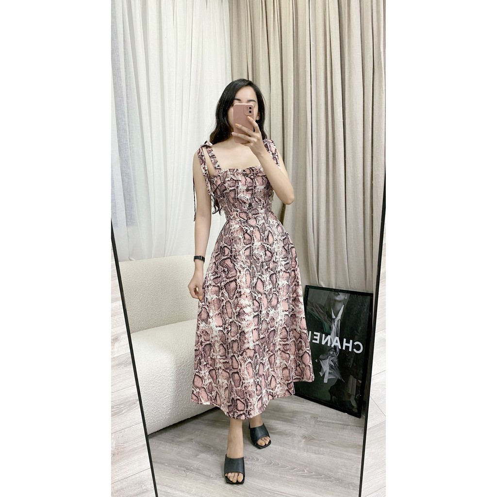 [ẢNH VIDEO THẬT] Đầm Maxi 2 dây xòe, da rắn da, Hot Girl, sang chảnh, xòe dài, đi biển, du lịch, đi chơi, cá tính, Hoa | BigBuy360 - bigbuy360.vn