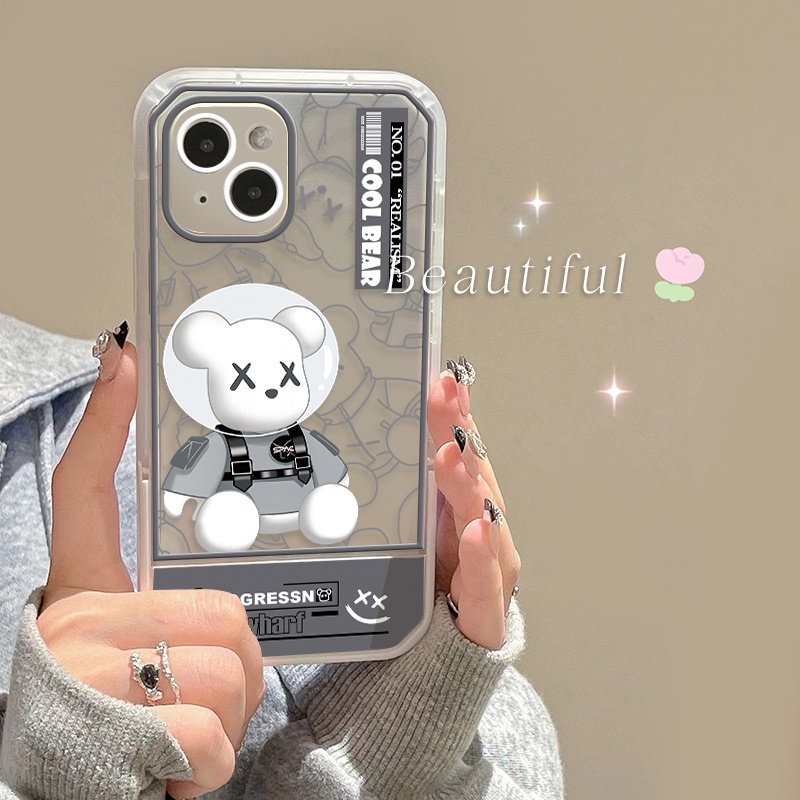 Ốp Điện Thoại Trong Suốt Họa Tiết Gấu Thời Trang Cho IPhone 13 Pro Max XR X XS Max 6 6s 7 8 Plus 11 12 Pro SE 2020