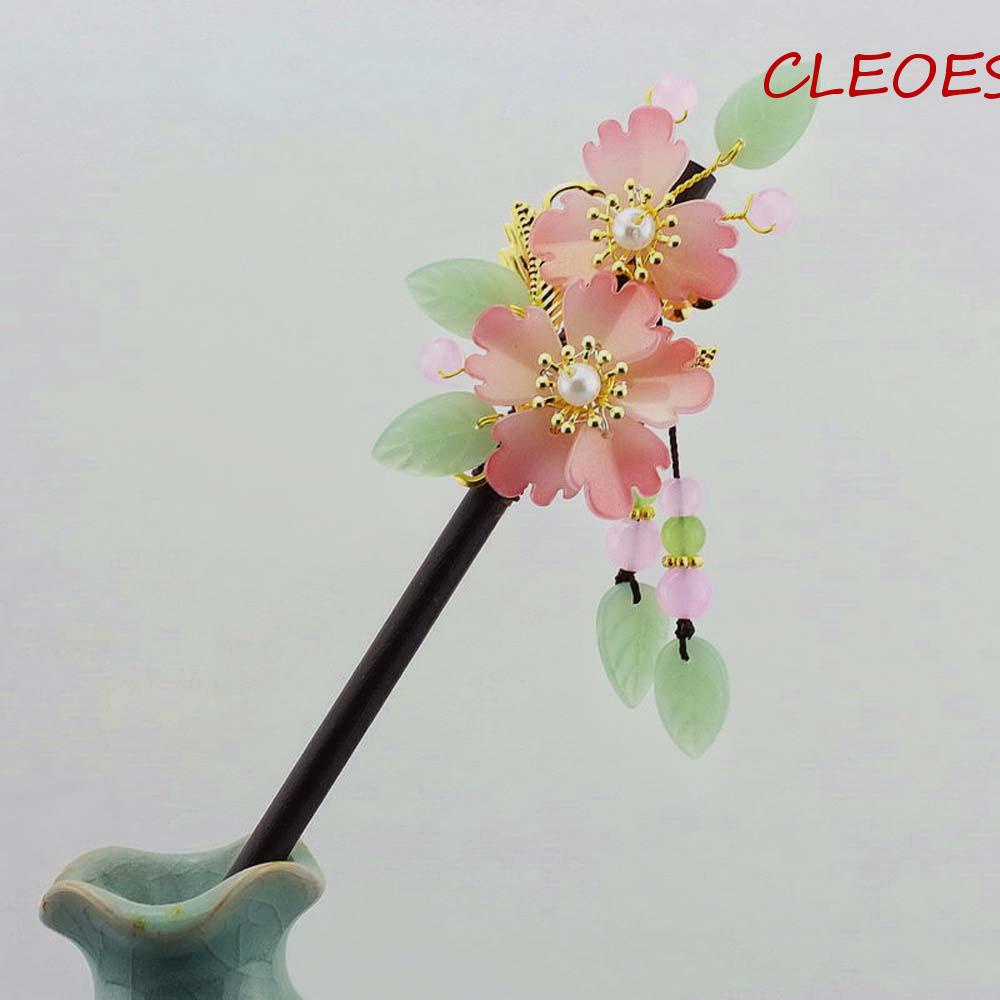 Trâm Cài Tóc Bằng Gỗ Phối Tua Rua Phong Cách Cổ Điển Cho Nữ