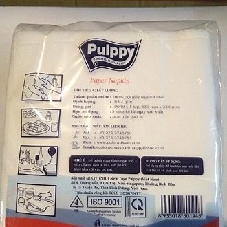 2 Khăn giấy vuông Pulppy 100 tờ (1 bịch )