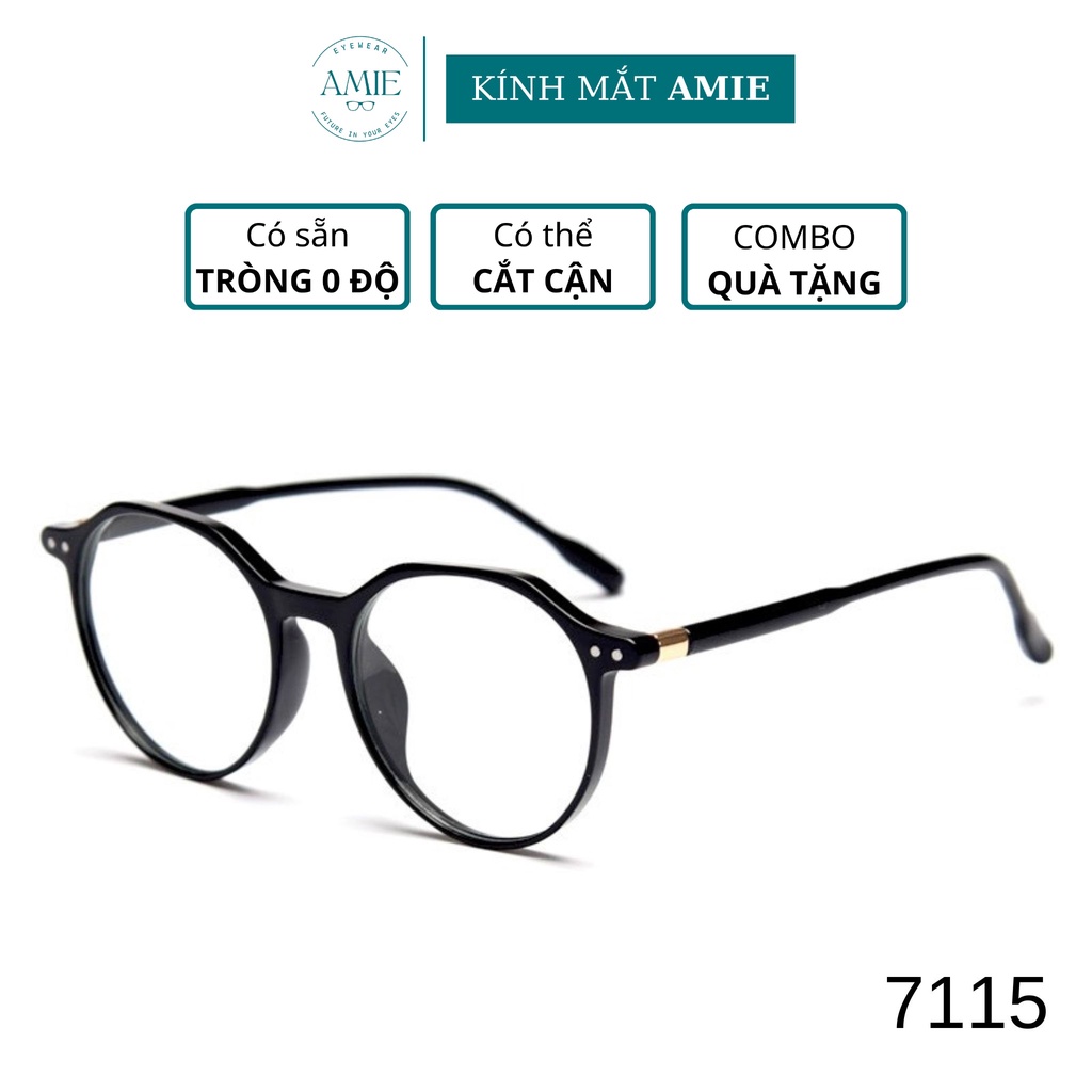 Gọng kính cận nhựa AMIE Eyewear mắt kính oval thời trang nam nữ 7115