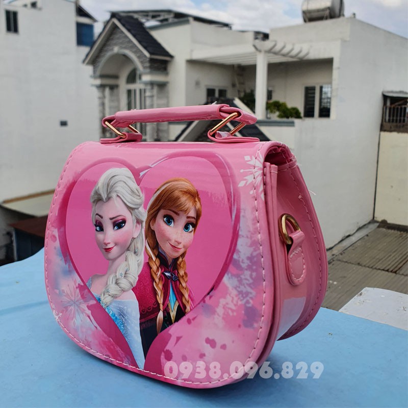 Túi xách công chúa Elsa dễ thương cho bé gái 3- 10 tuổi có dây đeo chéo