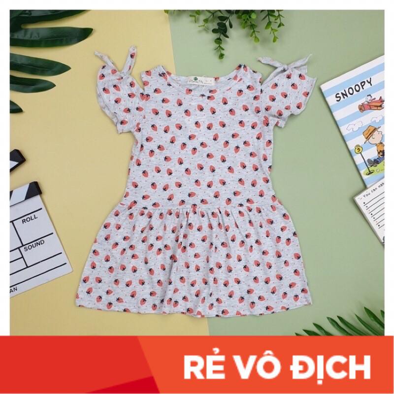 Váy cotton bé gái nơ tay size 1-10, cho bé 10-32kg. Chất cotton mềm mịn, thấm hút mồ hôi