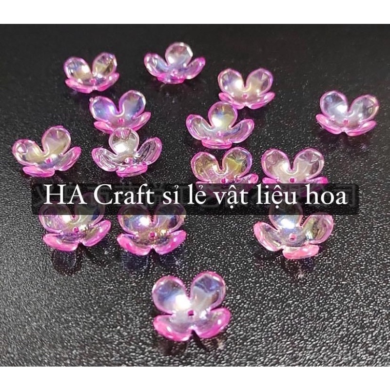 Cánh hoa nhựa 4 cánh acrylic 16mm, cánh hoa cỏ 4 lá may mắn, cánh làm hoa handmade, trang sức, trâm cài, hoa cẩm tú cầu