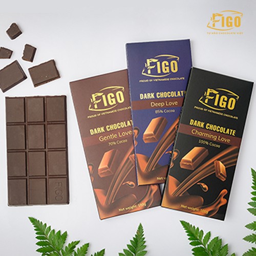 [ẢNH THẬT_Chính hãng] 2 Thanh Dark Chocolate 85%, Kẹo Socola đen đắng giảm cân 85% Cacao it đường Figo 100gr và 50gr