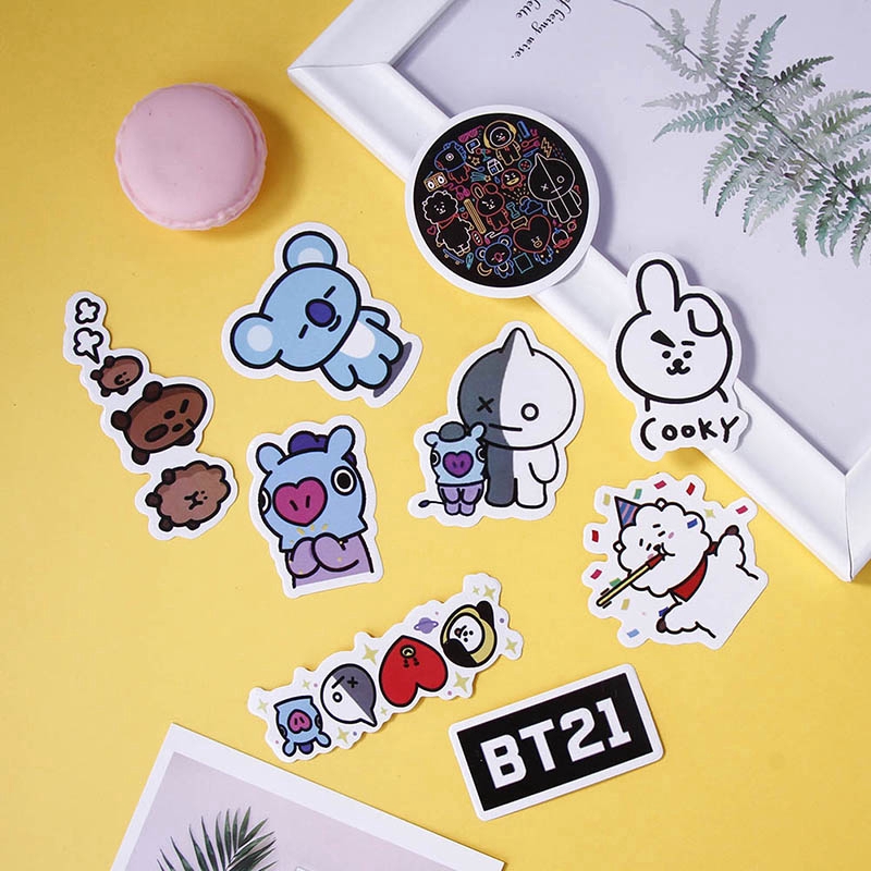 Sticker Dán Trang Trí Album Ảnh In Hình Nhóm Nhạc Kpop Suga Jimin Jin Jung Kook