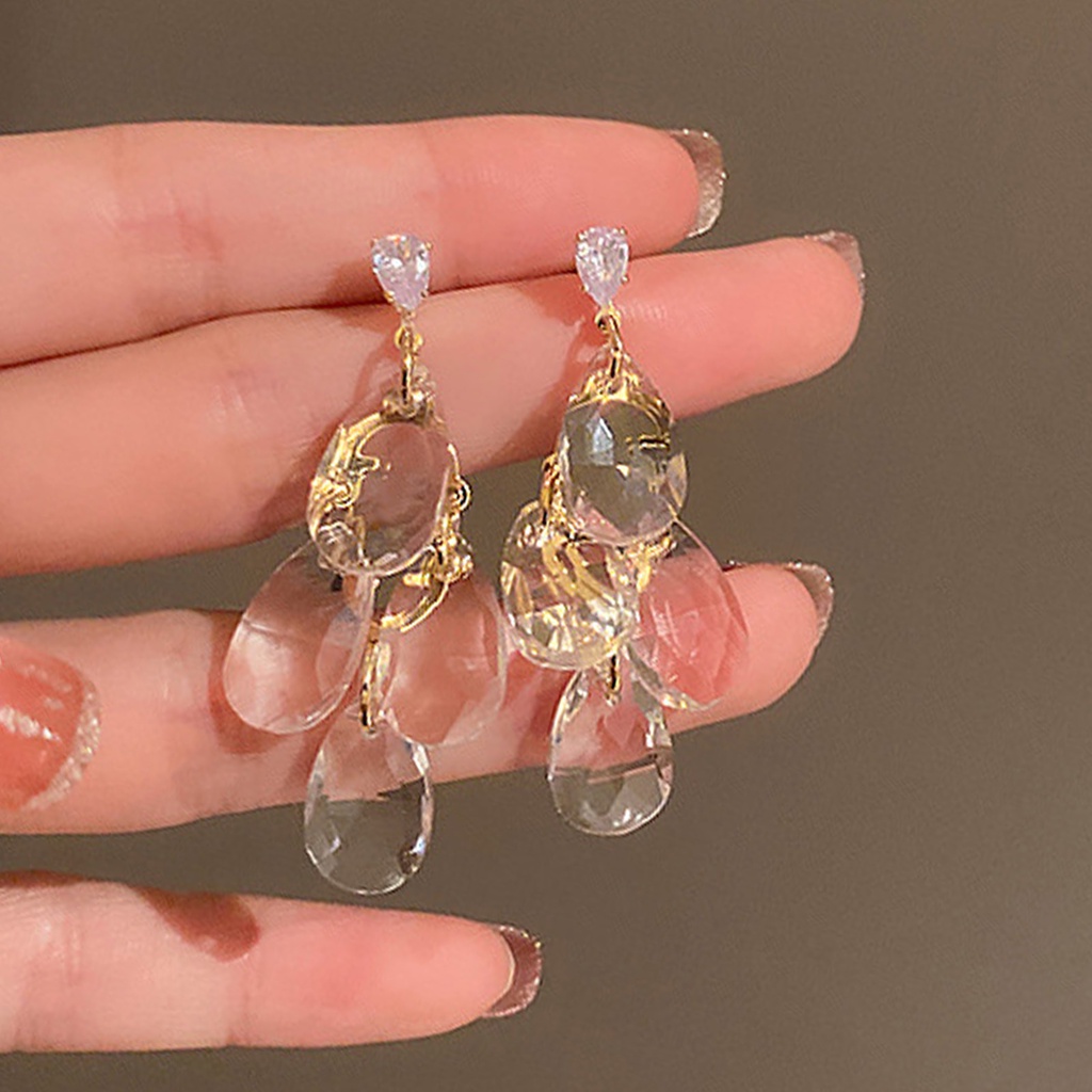 Bông tai hình học trong suốt độc đáo thời trang