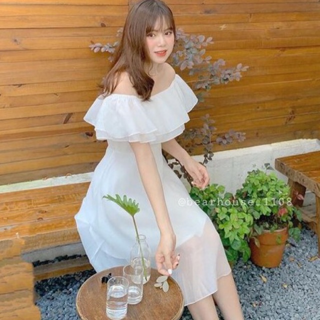 ĐẦM TRẮNG TRỄ VAI BÈO BỒNG BỀNH 2 TẦNG, VÁY TRẮNG KÝ YẾU, PROM, DỰ TIỆC CƯỚI | BigBuy360 - bigbuy360.vn
