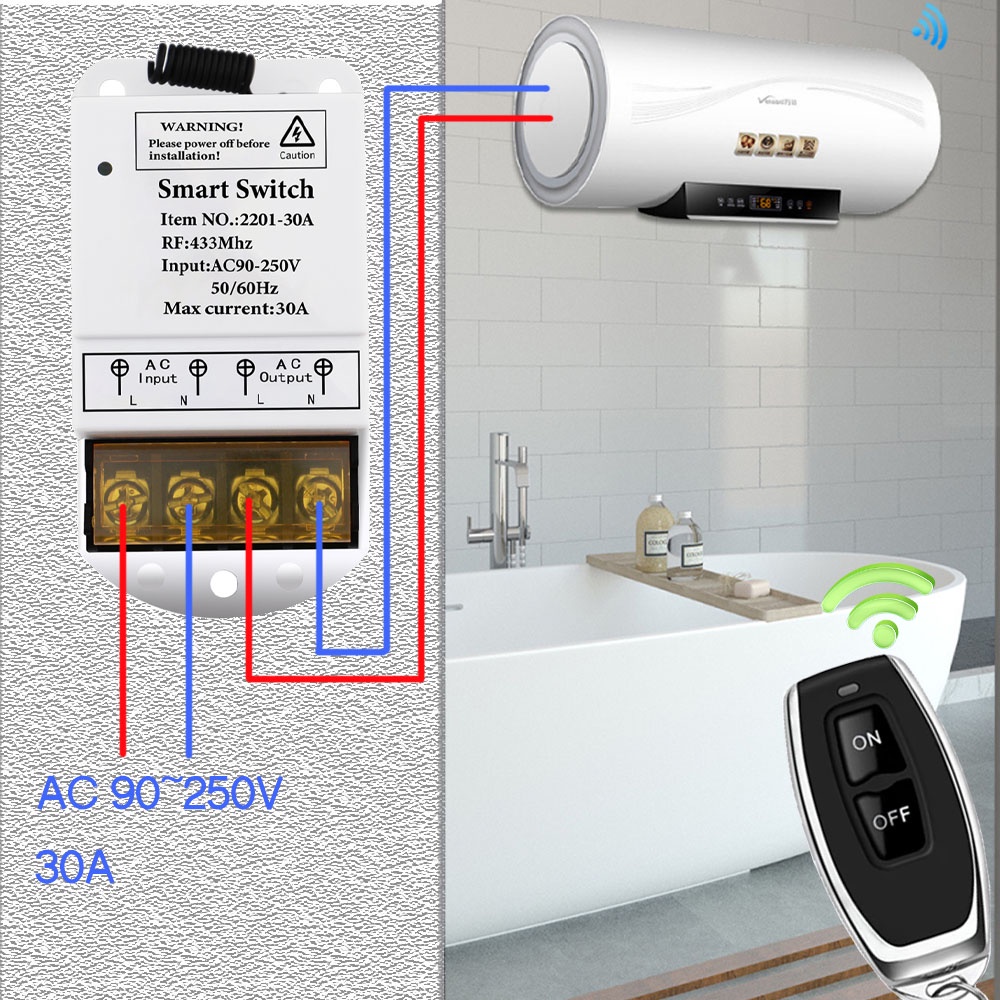 Set đầu thu và điều khiển từ xa DIESE tần số 433Mhz RF AC 110V 220V 30A cho quạt