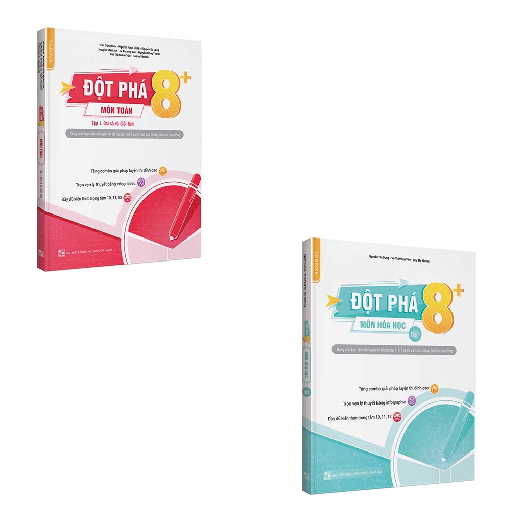Sách Combo Đột phá 8+ thi THPT Quốc gia môn Toán Hóa Tập 1 (Phiên bản MỚI)