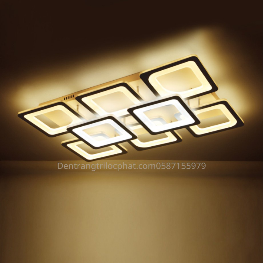 Đèn trần,đèn ốp trần mâm 8 cánh hình chữ nhật phá cách ,độc đáo phù hợp DECO trang trí phòng