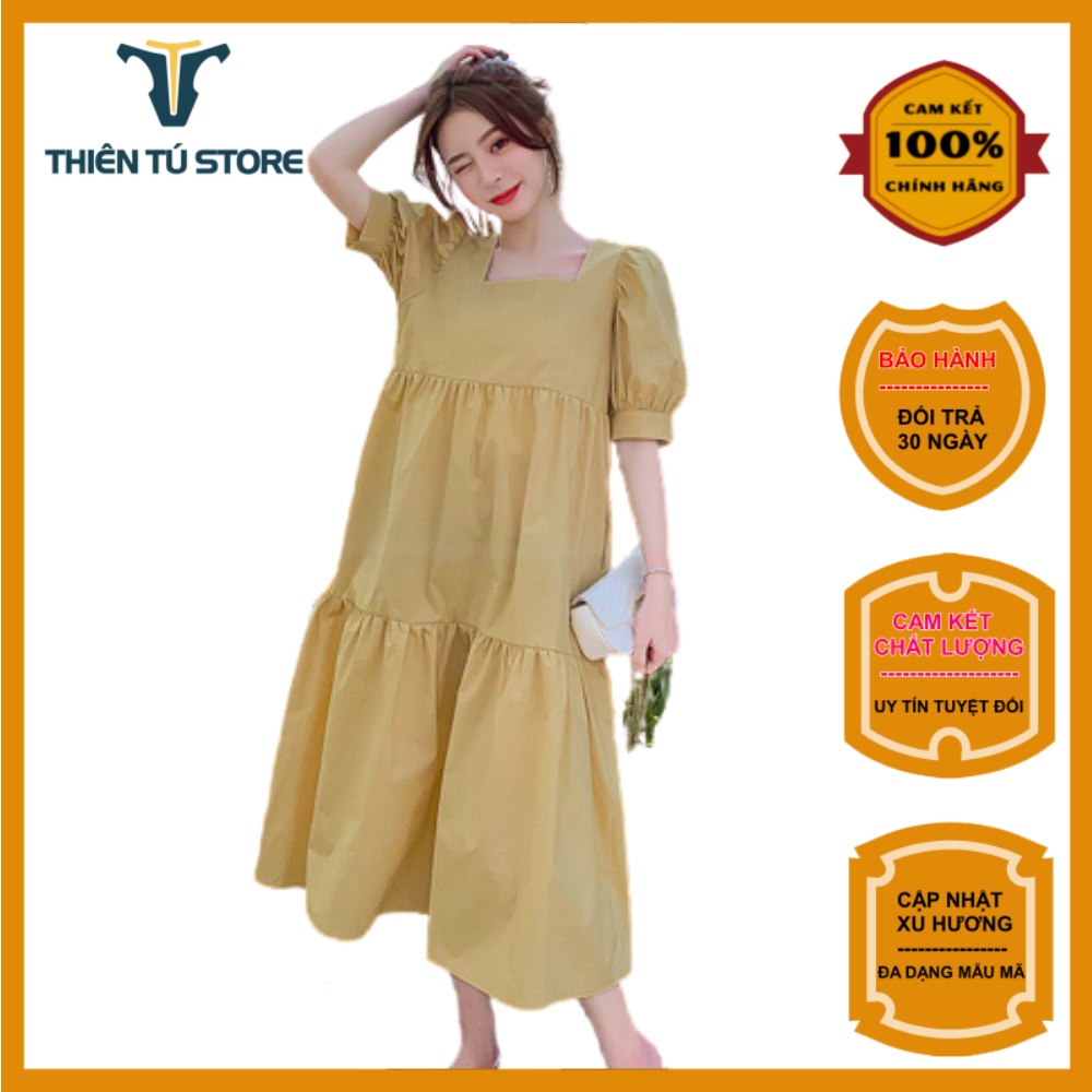 Đầm nữ dáng dài form rộng dễ thương Thiên Tú Store , chất liệu thoải mái kiểu dáng nữ tính đáng yêu