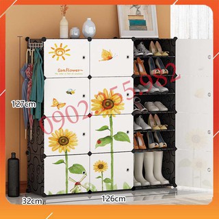 [MẪU ĐỘC] XƯỞNG TỦ NHỰA ĐỂ GIÀY DÉP GIÁ RẺ 3 Ô TO + 18 Ô NHỎ (chia ô) NHIỀU MÀU LỰA CHỌN TẶNG THÊM 1 MÓC CÀI SƯỜN 20K