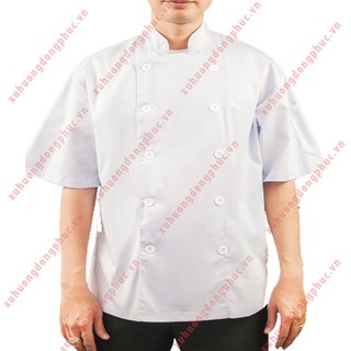 Áo bếp nam tay ngắn kate silk