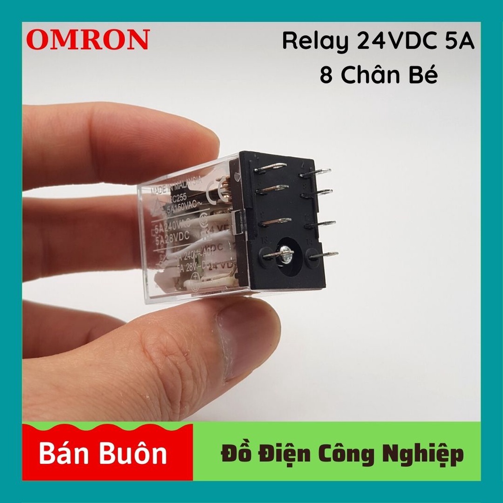Relay omron 24v, rơ le  24v 8 chân,  relay 24v 5a