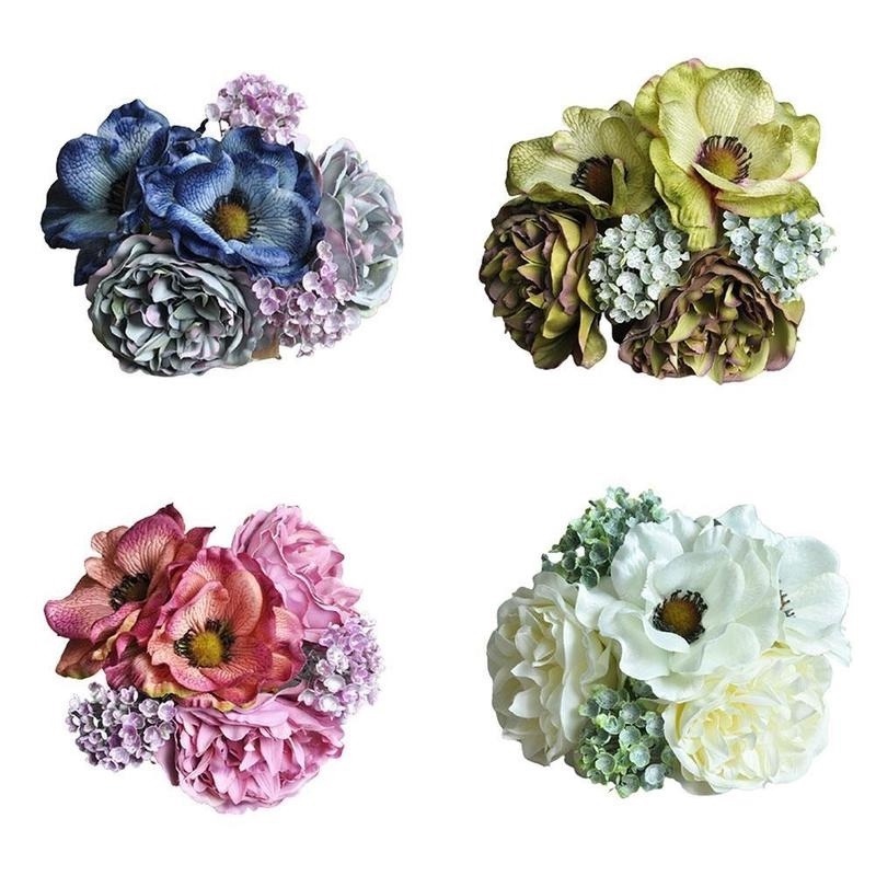 Set 6 Nhánh Hoa Mẫu Đơn Giả Bằng Lụa Trang Trí Nhà Cửa/Văn Phòng/Sự Kiện