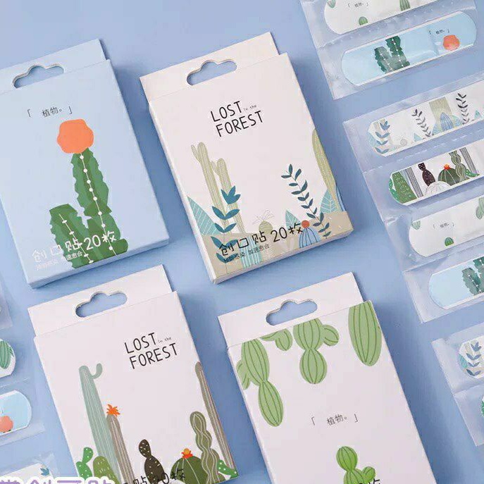 Băng keo cá nhân urgo hoạt hình cute, băng dán họa tiết Hàn Quốc hộp 20 miếng ơ gâu ít thấm nước