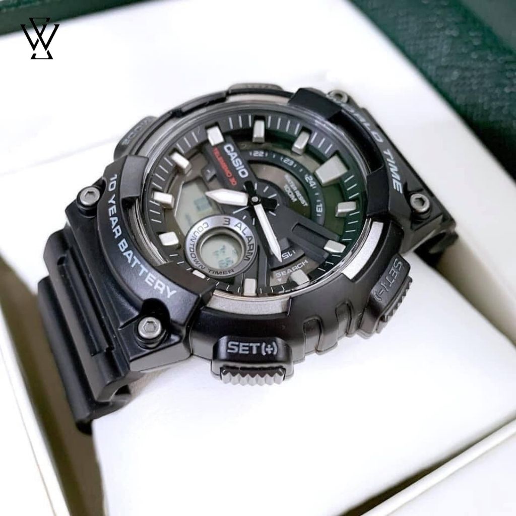 Đồng Hồ Điện Tử Nam Casio WATCHSTORE AEQ-110W-1AVDF Thiết Kế Mặt Kính 46.6mm,Vỏ Và Dây Nhựa Bền Bỉ