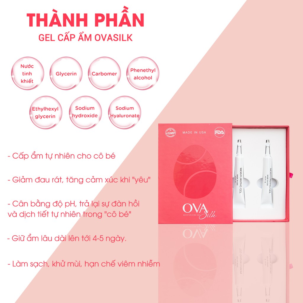 Gel bôi trơn cấp ẩm âm đạo chính hãng OvaSilk 120g chuẩn FDA made in usa, giảm khô rát, ngừa viêm, ngăn mùi, cân bằng PH