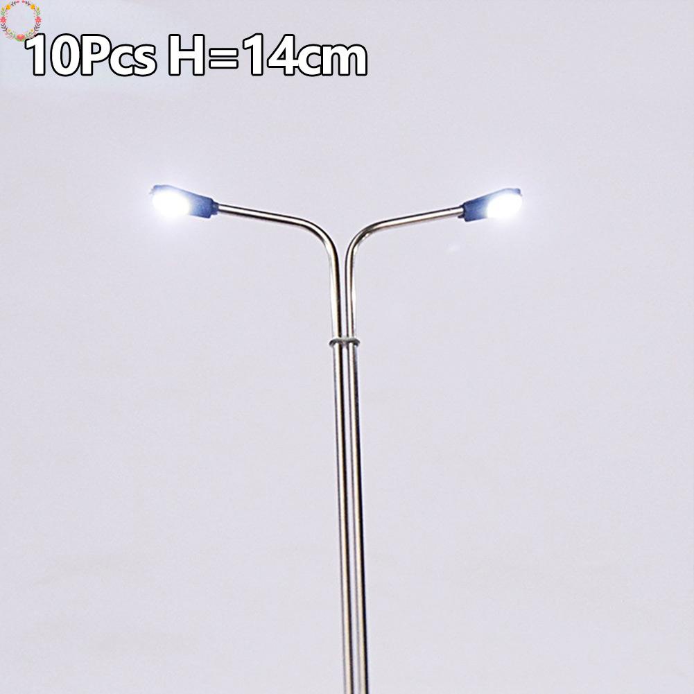 Set 10 Mô Hình Đèn Đường 14cm Ánh Sáng Trắng