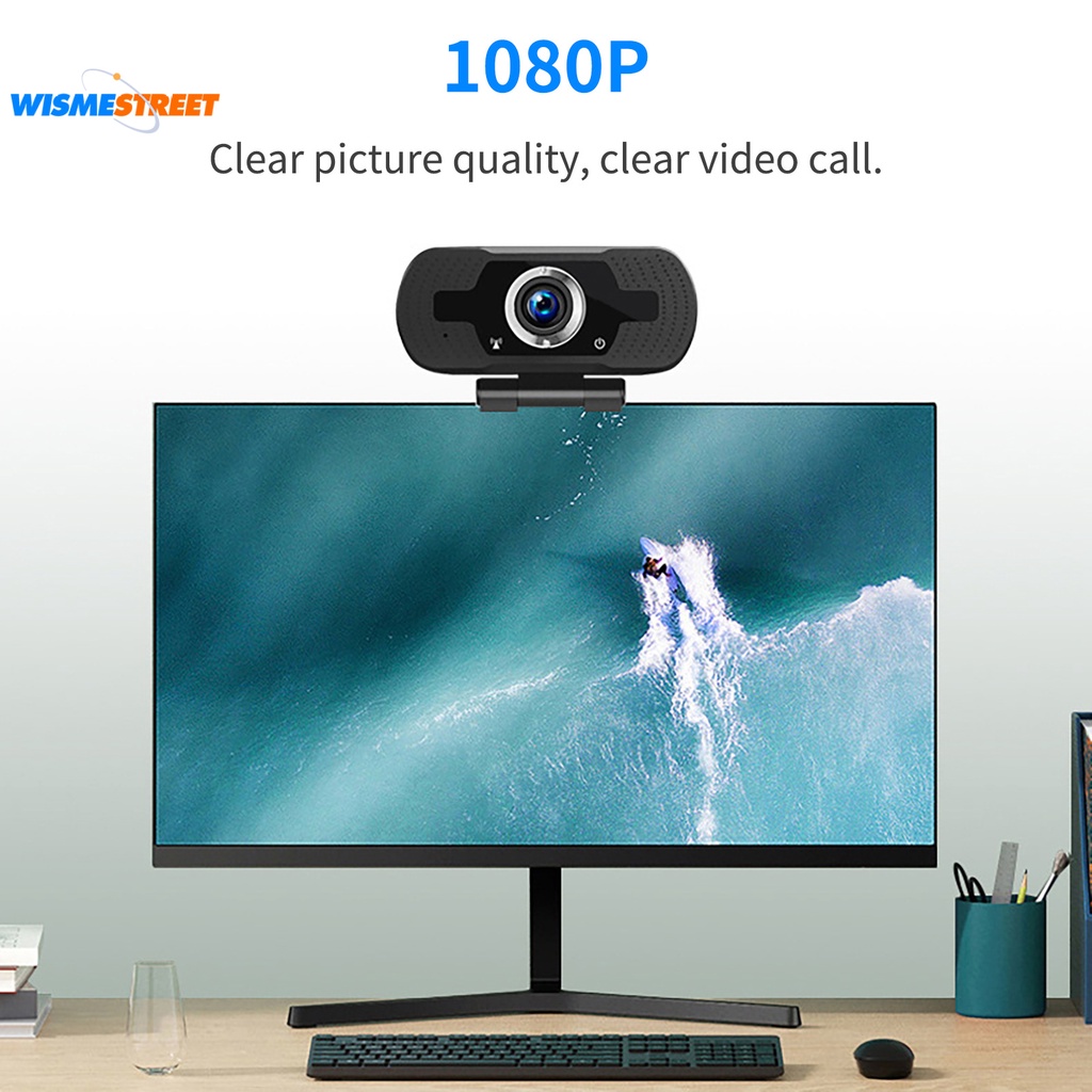 Webcam USB độ phân giải cao 1080P có thể xoay tự động dành cho máy tính | BigBuy360 - bigbuy360.vn