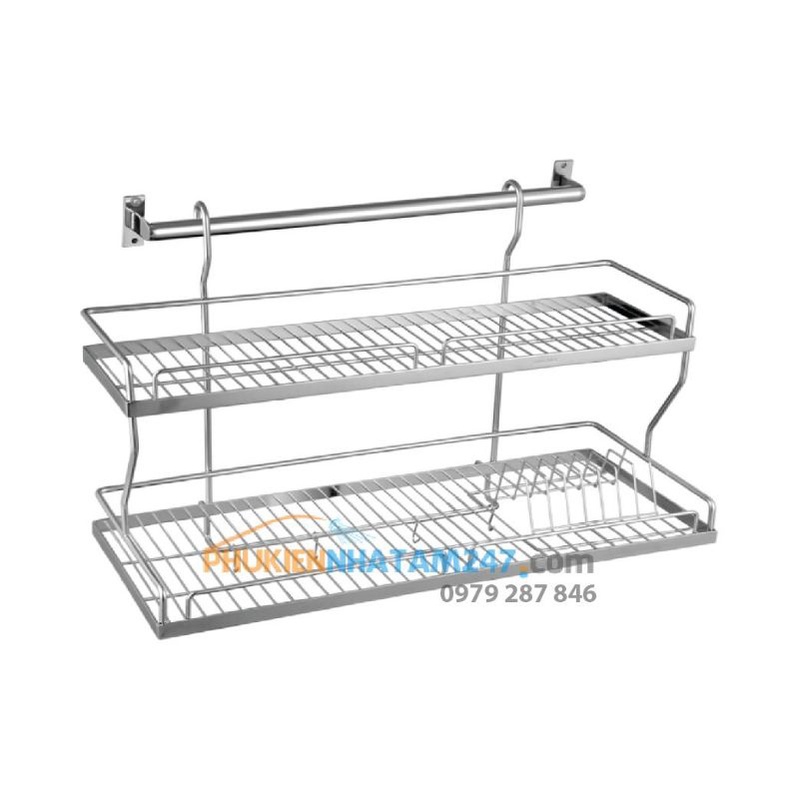 Kệ Chén 2 tầng INOX 304 - Kệ Đựng Để Chén Bát Treo Tường Bằng Inox 304 - Kệ úp chén inox