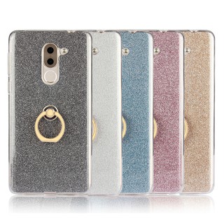 Ốp Lưng Lấp Lánh Có Nhẫn Giá Đỡ Thời Trang Cho Huawei Honor 6x / Gr5 2017