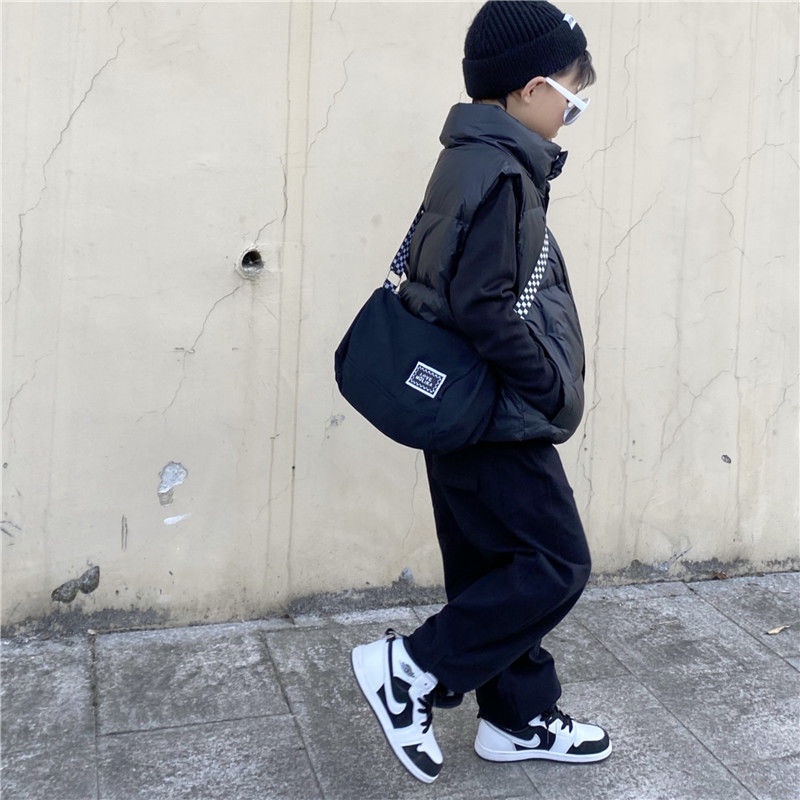 Túi Đeo Chéo Vai Bằng Vải Canvas Phong Cách Hàn Quốc Mới Dành Cho Bé Trai