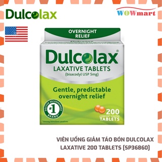 Viên uống giảm táo bón Dulcolax Laxative 200 Tablets