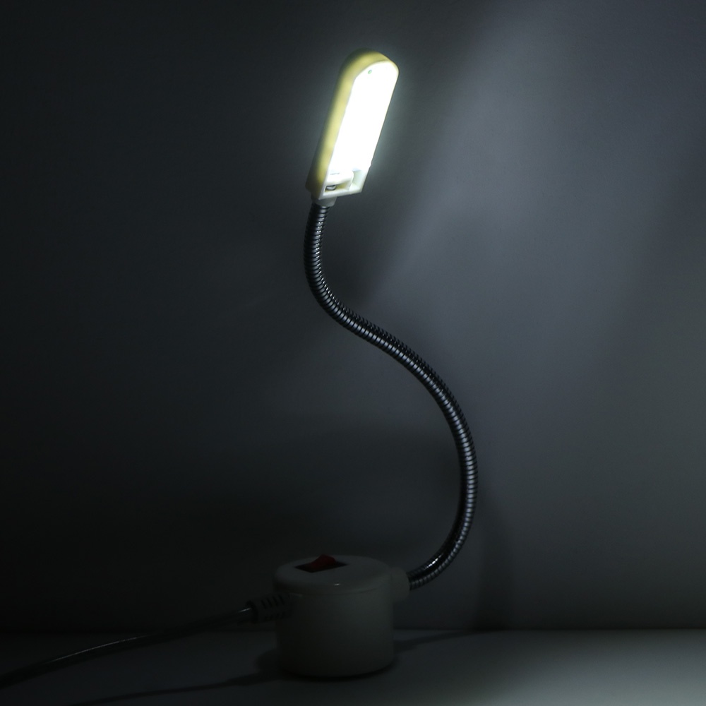 Đèn led chiếu sáng máy may 10 bóng kiểu cổ ngỗng có đế gắn từ tính ánh sáng trắng dịu nhẹ