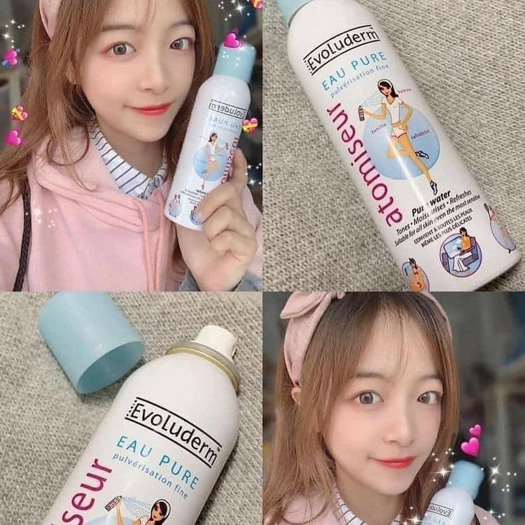 Xịt Khoáng Pháp EVOLUDERM Atomiseur Eau Pure Dưỡng Da, Cấp Ẩm 150ml chính hãng