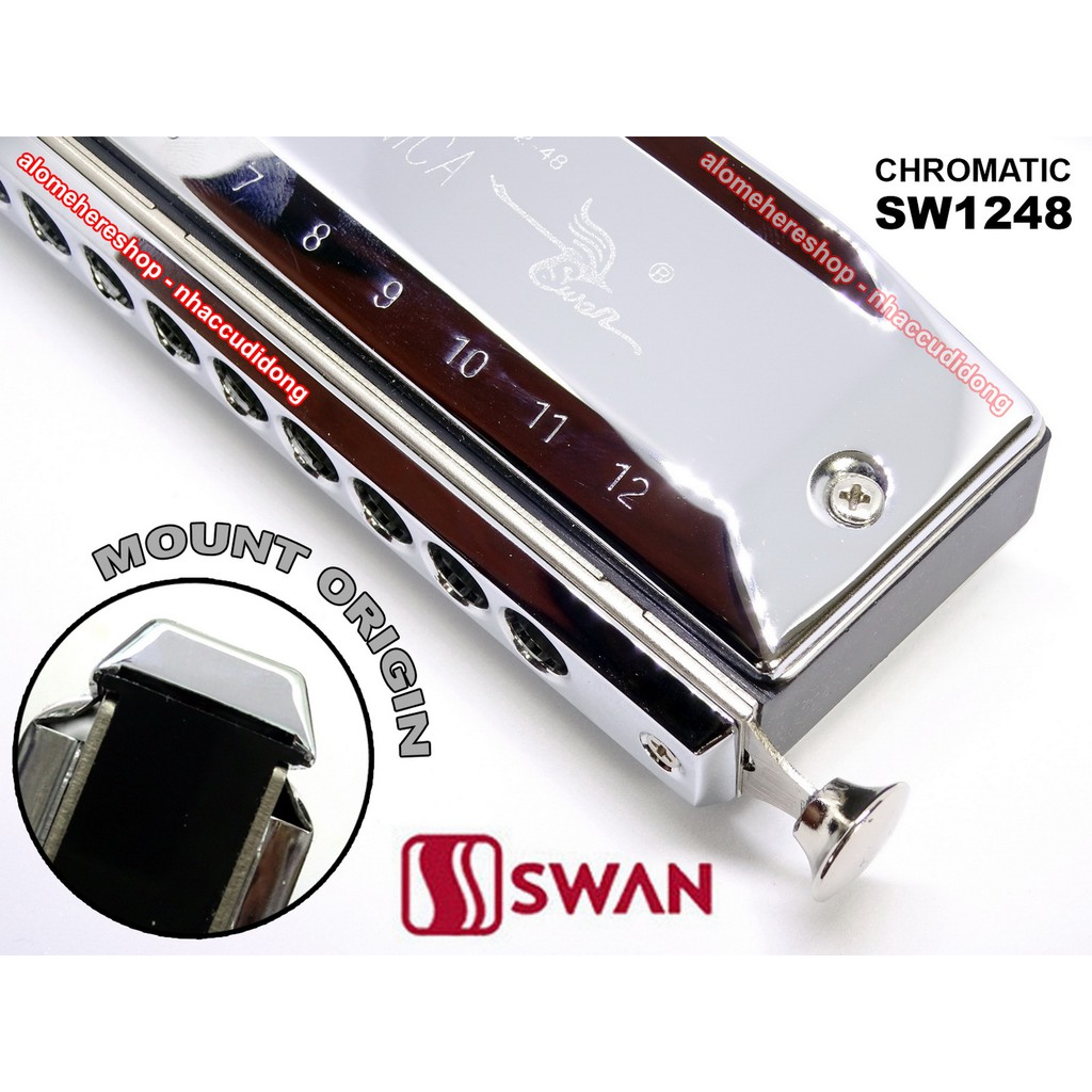 Kèn harmonica Chromatic Swan SW1248 Có Wind Saver Tiết Kiệm Hơi